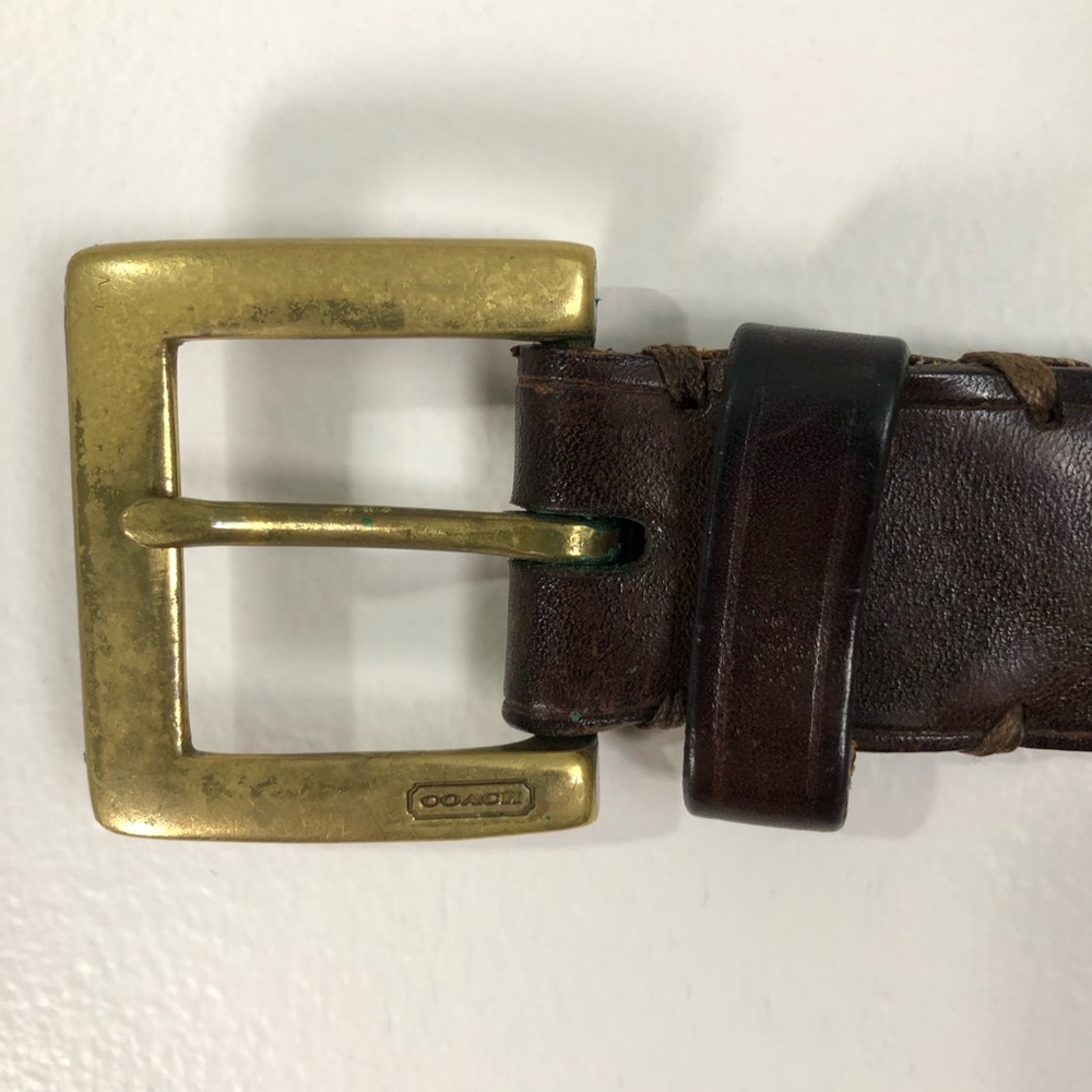 COACH Leather Belt with Brass Buckle - Picture 3 of 10